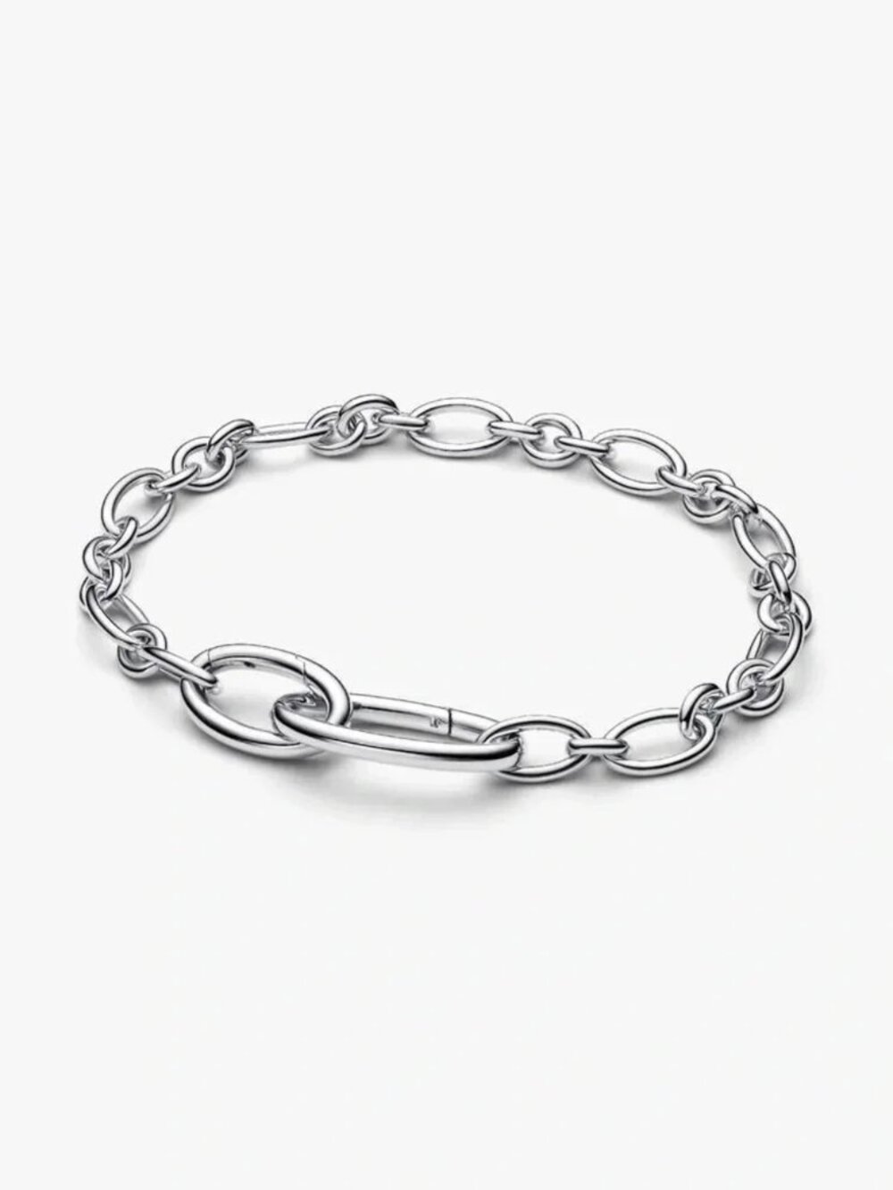 Pandora Polished Silver Oval Link Bracelet